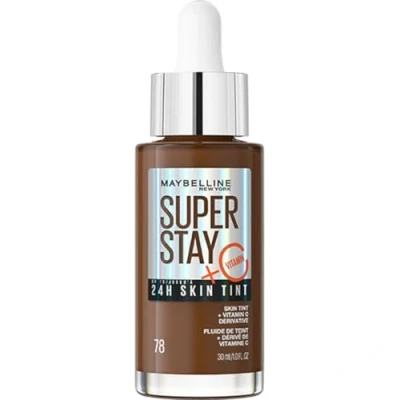 Imagen de Maybelline Super Stay Skin Tint base de maquillaje con vitamina C*, y cuidado la piel, larga duración hasta 24 horas, fórmula vegana, tono 78