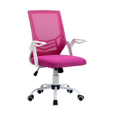 Imagen de Vinsetto Silla de Oficina Ergonómica Escritorio Giratoria con Altura Ajustable Reposabrazos Abatible Soporte Lumbar Transpirable para Adolescentes Adultos 62,5x55x94 104 cm Rosa