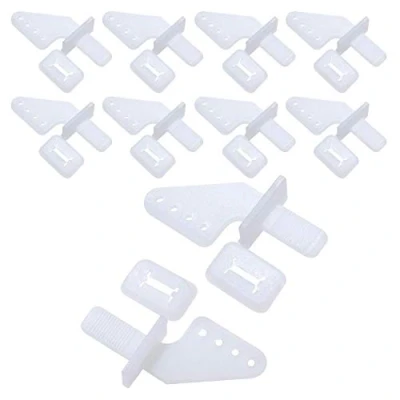 Imagen de 10 aviones de 4 agujeros nailon, control Horns, modelo avión eléctrico RC DIY piezas Plug tipo Self Lock KT ángulo dirección
