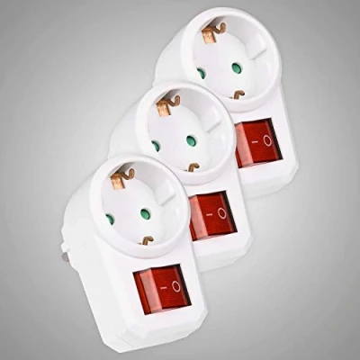 Imagen de HEITECH 1 fach Steckdosenadapter mit Schalter 3er Pack, Regleta de conectores:1 fach, Anzahl Size:3 Pieza