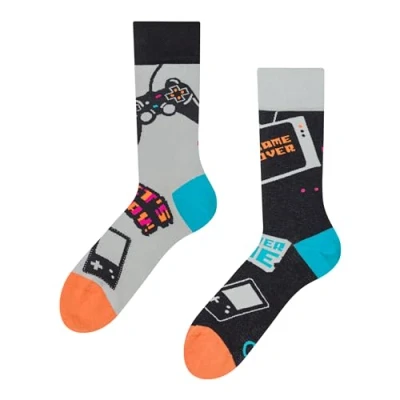 Imagen de Dedoles Calcetines Unisex Hombre Mujer y Niños Algodón muchos diseños divertidos diferente izquierda derecha, color: Negro, diseño: Jugador, tamaño: 43 46