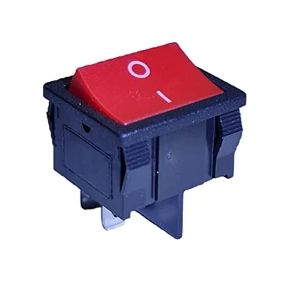 Imagen de Interruptor Basculante Rojo de 4 Pines, 6 A, 250 V CA, 24 x 21 mm, Conmutador Pulsador