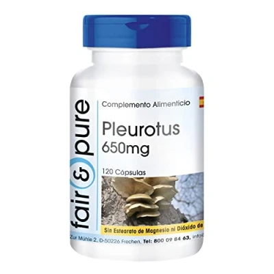Imagen de Fair &amp; Pure® Pleurotus ostreatus Gírgola 650mg Champiñón ostra vegano Alta pureza 120 Cápsulas