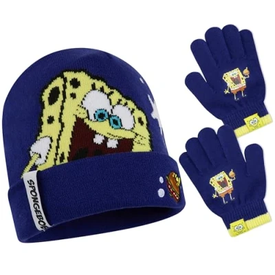Imagen de SpongeBob Squarepants Conjunto de Gorro y Guantes para Niños Regalo Niño