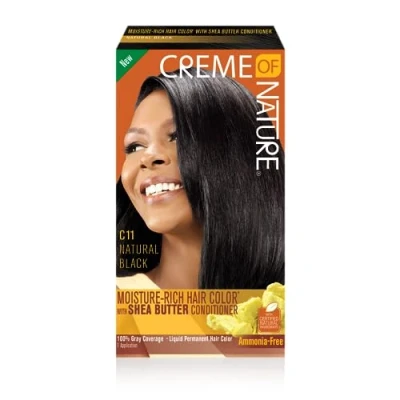 Imagen de Creme of Nature Color de cabello rico en humedad con acondicionador manteca karité C11 negro natural
