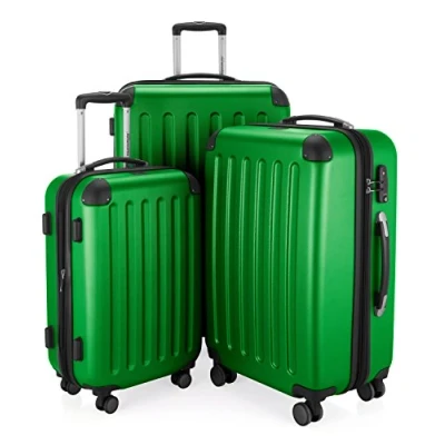 Imagen de HAUPTSTADTKOFFER SPREE Juego de 3 maletas rígidas, Trolley expandible, Equipaje viaje, 4 ruedas dobles, TSA, (S,M y L), Verde