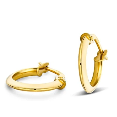 Imagen de Orovi Pendientes de aro para mujer, oro amarillo 14 quilates/oro 585,