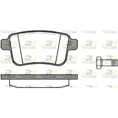 Imagen de ROADHOUSE 21352.00 Juego de pastillas freno Eje trasero sin sensor desgaste con tornillos accesorios RENAULT: Kangoo II / Grand