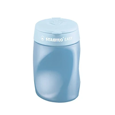Imagen de Sacapuntas ergonómico con depósito STABILO EASYsharpener Afila 3 diámetros distintos Color azul Modelo para DIESTROS