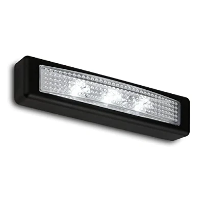 Imagen de BRILONER Luz LED de empuje, bajo el gabinete, Autoadhesivo, Negro