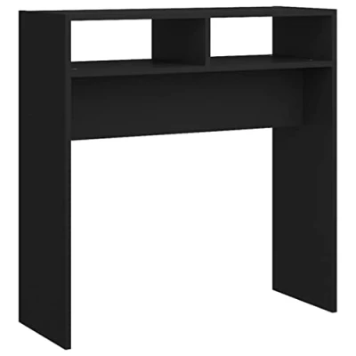 Imagen de vidaXL Mesa Consola Entrada Acento Pasillo Vestíbulo Recibidor Auxiliar Decoración Hogar Casa Escritorio de Madera Contrachapada Negro 78x30x80 cm