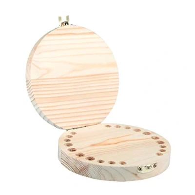 Imagen de Rayher 62946505 Caja de madera para dientes leche FSC100%, 12 cm diámetro, color natural