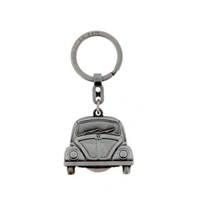 Imagen de BRISA VW Collection Llavero de Metal Volkswagen con Chip Carrito comprasaccesorio para Escarabajo/Beetle (Frente del Beetle/Plateado)