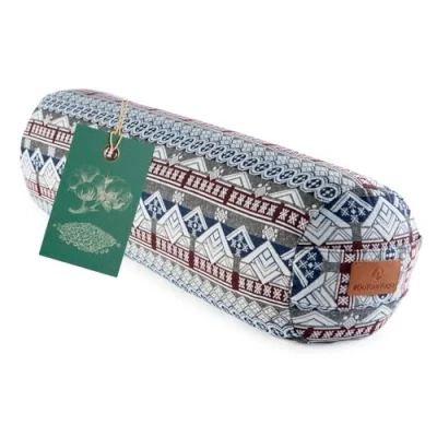 Imagen de #DoYourYoga cojín cilíndrico de Yoga con piel trigo sarraceno biológico (KBA), 68 cm x 22 cm, funda lavable algodón y poliéster, para meditación, asiento zafu Yin