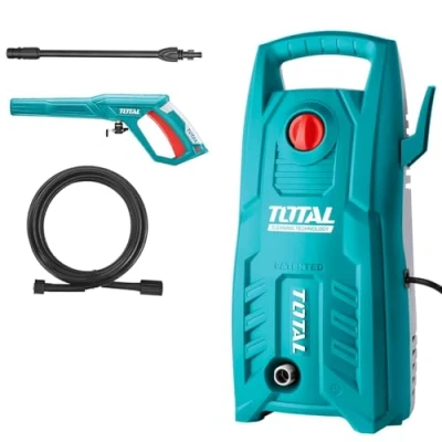 Imagen de TOTAL Hidrolimpiadora de Agua a Presión Potencia 1400 W Motor Escobillas Carbón con Manguera 5 m y Cable Máxima 130 Bar