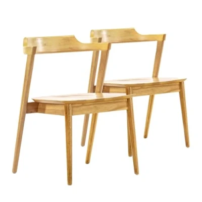 Imagen de VS Venta stock Pack 2 sillas Venus Color Roble, Madera Maciza, 58 cm (Largo) 57,5 (Profundo) 76 (Alto)