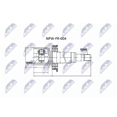 Imagen de NTY NPW FR 004 Junta Homocinética lado de engranaje FORD: Focus 2, 2 Limousine, C Max
