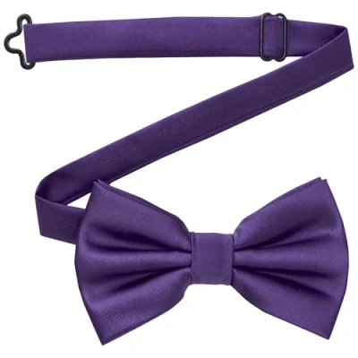 Imagen de DonDon pajarita para hombre hecha a mano con aspecto de seda 12 x 6 cm Violeta 2