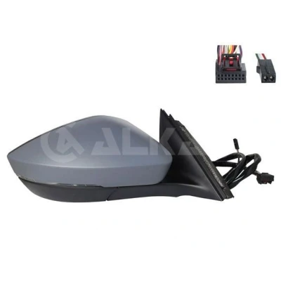 Imagen de Espejo retrovisor Alkar 6149735 izquierda imprimado eléctrico calefactable, con memoria, abatible eléctricamente, convexo, iluminación ambiental,