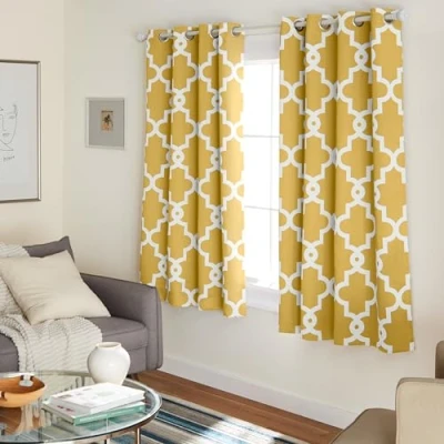 Imagen de Exclusive Home Curtains Ironwork Sateen Woven Window Curtain Panel Pair