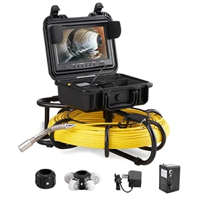 Imagen de VEVOR Cámara Endoscópica de Drenaje Pantalla 9&quot; IP68 Impermeable Batería 4500 mAh 12 LED Ajustable Cable 91,5 m Tarjeta SD 16GB para Tubería Alcantarillado Plomería en Hogar