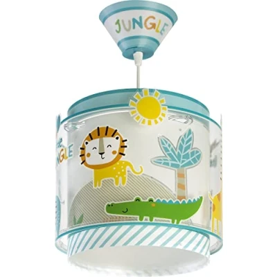 Imagen de Dalber Lámpara Infantil de Techo Colgante My Little Animales Jungla, 60 W, Multicolor, 76112, E27