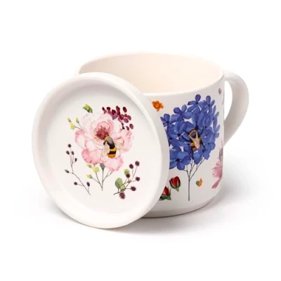 Imagen de Puckator Meadows Juego de taza porcelana y posavasos/tapa Abejas