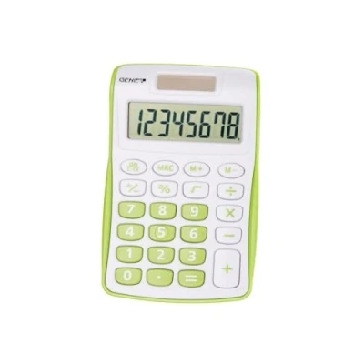 Imagen de Genie 120 B Calculadora, 8 dígitos, batería dual (solar y pila), diseño compacto, color verde