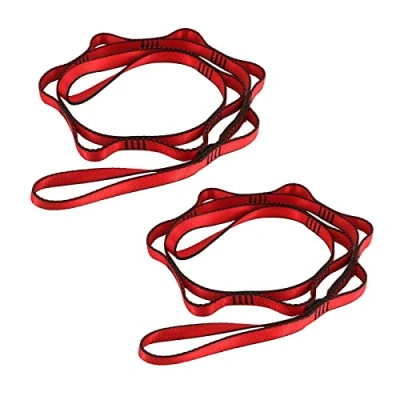Imagen de 2 uds., Cadenas de Margaritas, Daisy Chain, Correas Ajustables Nailon para Escalada, extensión Hamaca Yoga (Red)