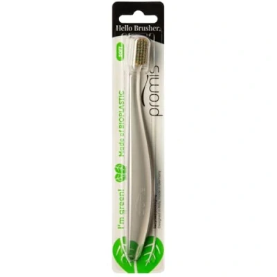 Imagen de promis brush cepillo sostenible fabricado con materias primas renovables bioplástico cerdas suaves de 6750 en Alemania diseño italiano (singlepack, rainbow)