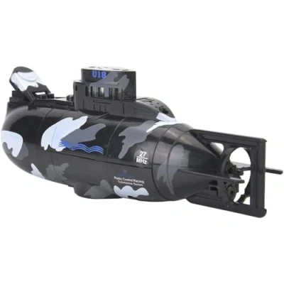 Imagen de Dilwe Juguete Submarino, Mini Simulacion Control Remoto Militar Submarino de 6 Canales para Ninos Mayores 8 Anos(Negro)