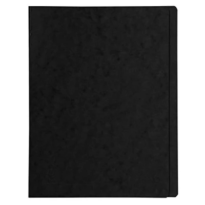 Imagen de Exacompta 39991E Carpeta de hojas (papel brillante, 355 g/m2, impresión líneas en la portada, para archivar o presentar hasta 350 hojas, tamaño A4, color negro