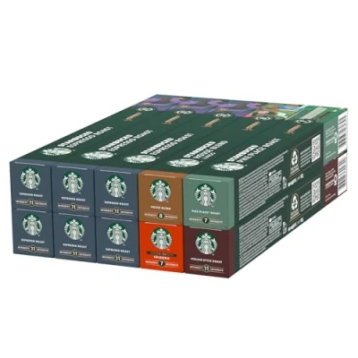 Imagen de STARBUCKS Espresso Roast Variety Pack de Nespresso, Cápsulas Café 10 x (100 Cápsulas) Exclusivo en Amazon