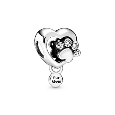 Imagen de PANDORA Charm Corazón Huella 798873C01 mujer plata circonita.