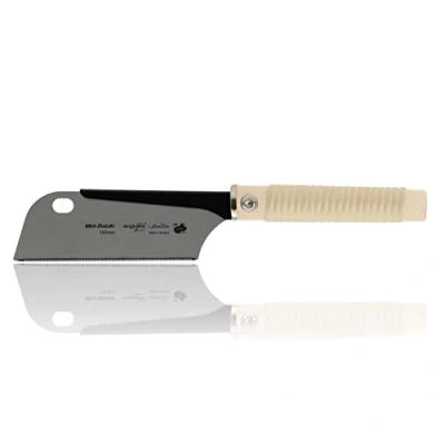 Imagen de Augusta Heckenrose sierra japonesa Dozuki tradicional con robusto dorso de acero y mango líber corte diamante por tres lados dientes especiales para cortes finos en madera