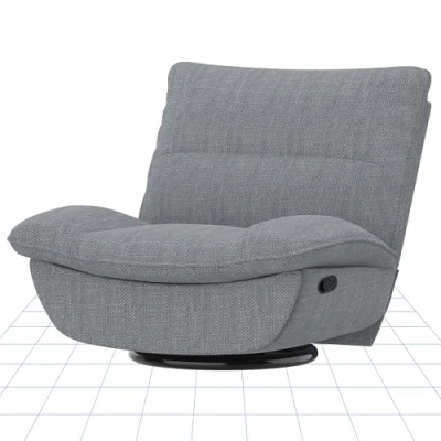 Imagen de FLEXISPOT Sillón Relax Reclinable, Sillon Giratorio con Función Mecedora, Sófa para Tele Respaldo Ajustable, Silla Mayores y Madres Lactantes Gris Claro