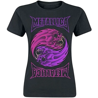 Imagen de Metallica Yin Yang Mujer Camiseta Negro L 100% algodón Regular