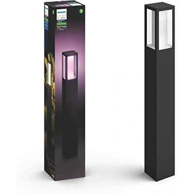 Imagen de Philips Hue Impress Poste o columna exterior LED inteligente negro, luz blanca y de colores, compatible con Amazon Alexa, Apple HomeKit Google Assistant