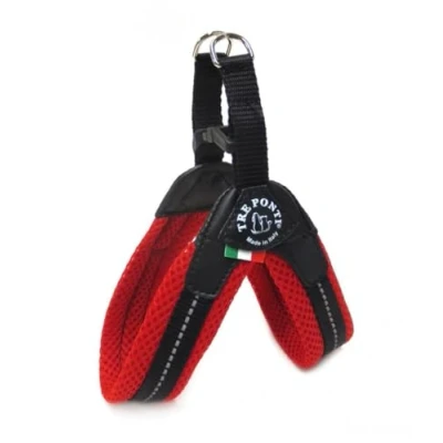 Imagen de Tre Ponti Fibbia Arnés de Malla para Perro pequeño, 4 cm, Color Rojo