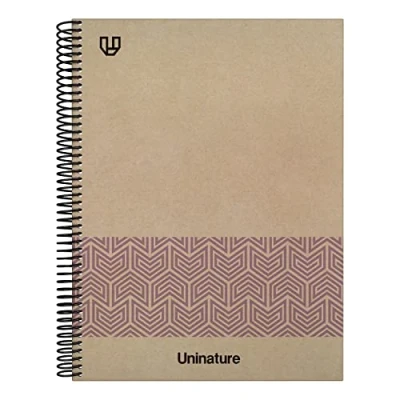Imagen de Unipapel Cuaderno 100% Reciclado A4 Kraft 80 Hojas Cuadriculadas 4x4 90g Violeta FSC Recycled Tapa Dura Uninature Concept