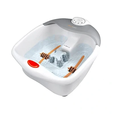 Imagen de medisana FS 885 Spa para pies con Función de Calor, masaje agradable la zona refleja del pie, Baño pies, Bañera Masajeador vibración, Hasta talla zapato 46