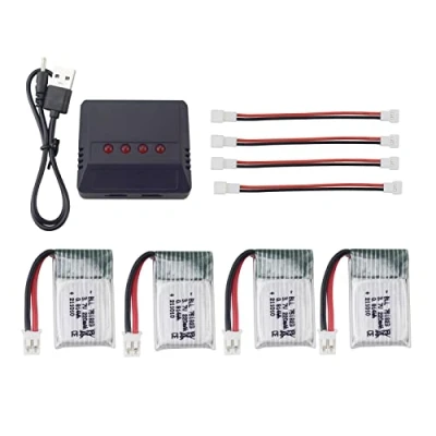 Imagen de ZYGY 4PCS 3.7V 220mah Batería de Litio con 4en1 Cargador Equilibrio para E010 E010C E011 E011C E013 GoolRC T36 NINHUI NH010 F36 H36 HS210 SANROCK GD65A ATOYX AT 66 Quadcopter Accesorios RC Drone