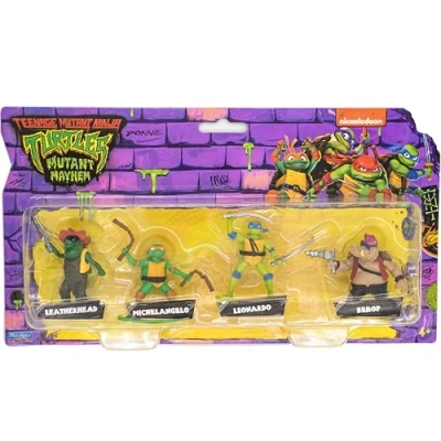 Imagen de Teenage Mutant Ninja Turtles Movie Leonardo Mike Bebop Leath Mini 4 Pack