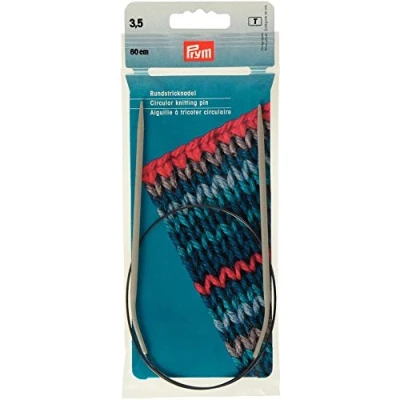 Imagen de Prym Rundstricknadeln ALU 60 cm 3,50 mm Grau Agujas Redondas, Aluminio, Gris, 3,5