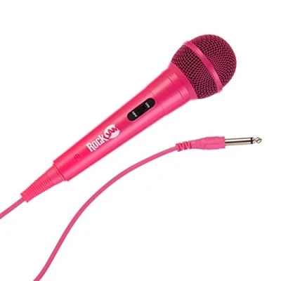 Imagen de Micrófono RockJam de Karaoke dinámico unidireccional con cable tres metros Rosa