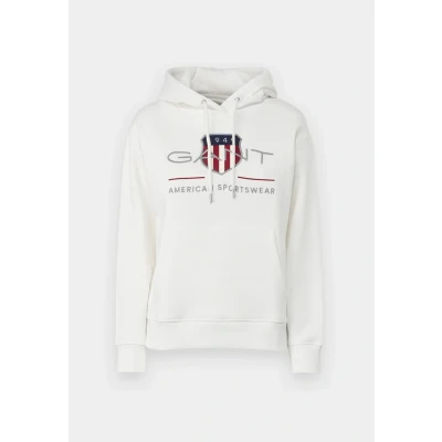 Imagen de GANT Archive Shield Hoodie Sudadera, Mujer, Talla: XS, Ecru