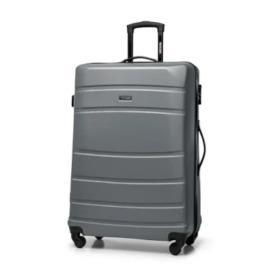 Imagen de WITTCHEN Maleta de Viaje Equipaje Mano Cabina ABS con 4 Ruedas giratorias Cerradura combinación Asa telescópica Globe Line Tamaño L Gris