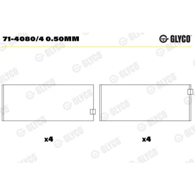 Imagen de GLYCO 71 4080/4 0.50mm Casquillos de Biela FIAT: Ducato III Camión plataforma / Chasis, Furgón, II Furgón