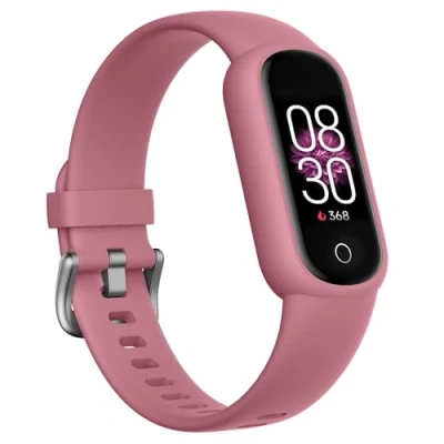 Imagen de TOOBUR Smartwatch Mujer Reloj Inteligente Muje Impermeable IP68 Pulsera Actividad con Pulsómetro, Podómetro, Monitor Sueño, Notificación de Mensajes 14 Deportes para Android iOS, Rosa Loro
