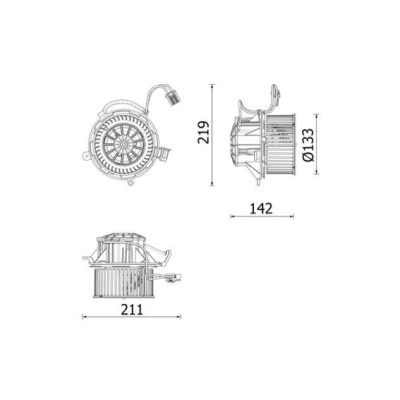Imagen de MAHLE ORIGINAL AB 318 000P Ventilador de Calefacción para vehíc. con volante a la izquierda OPEL: Zafira C Tourer, B, Astra J Hatchback
